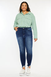 Kancan High Rise Frayed Ankle Skinny Jeans for Women - Trendy & Stylish Denim